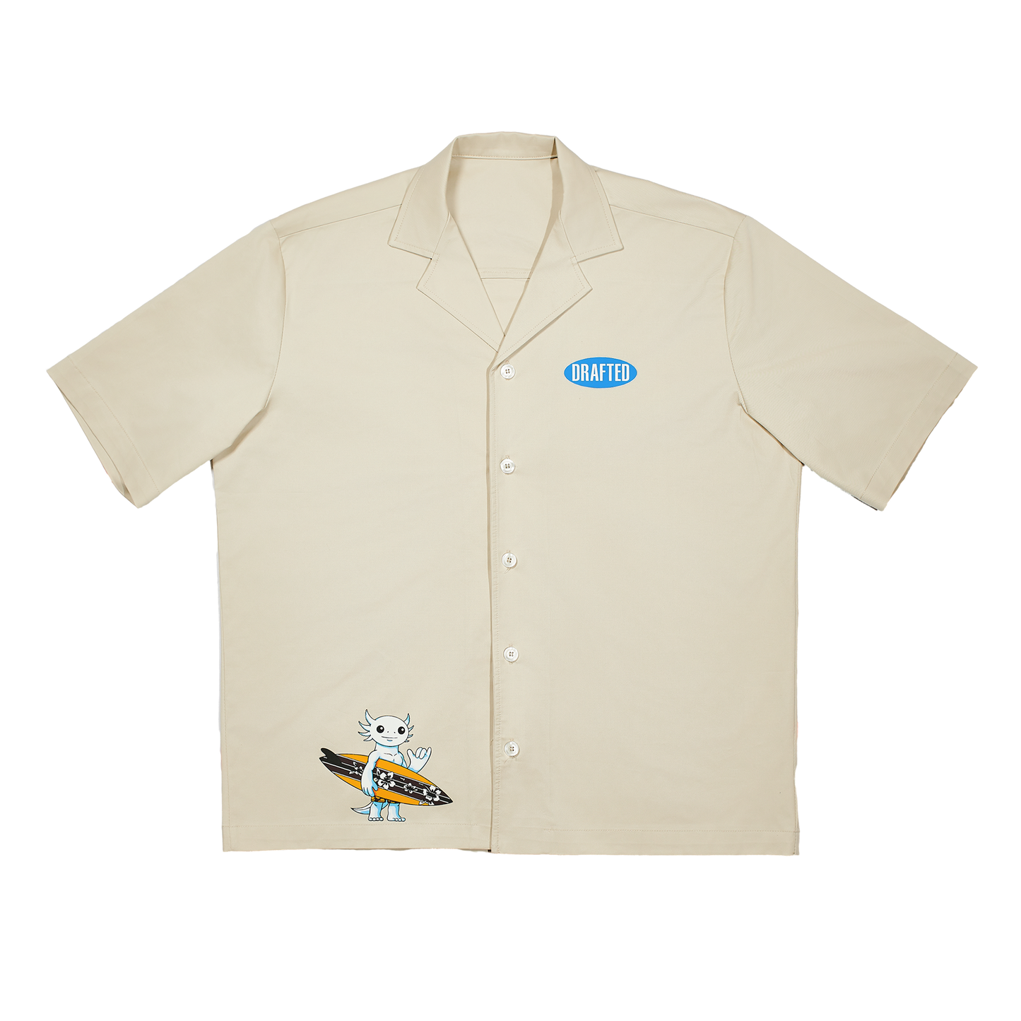 SHORT–SLEEVED SHIRT DRAFTED SURFER - POLVERE