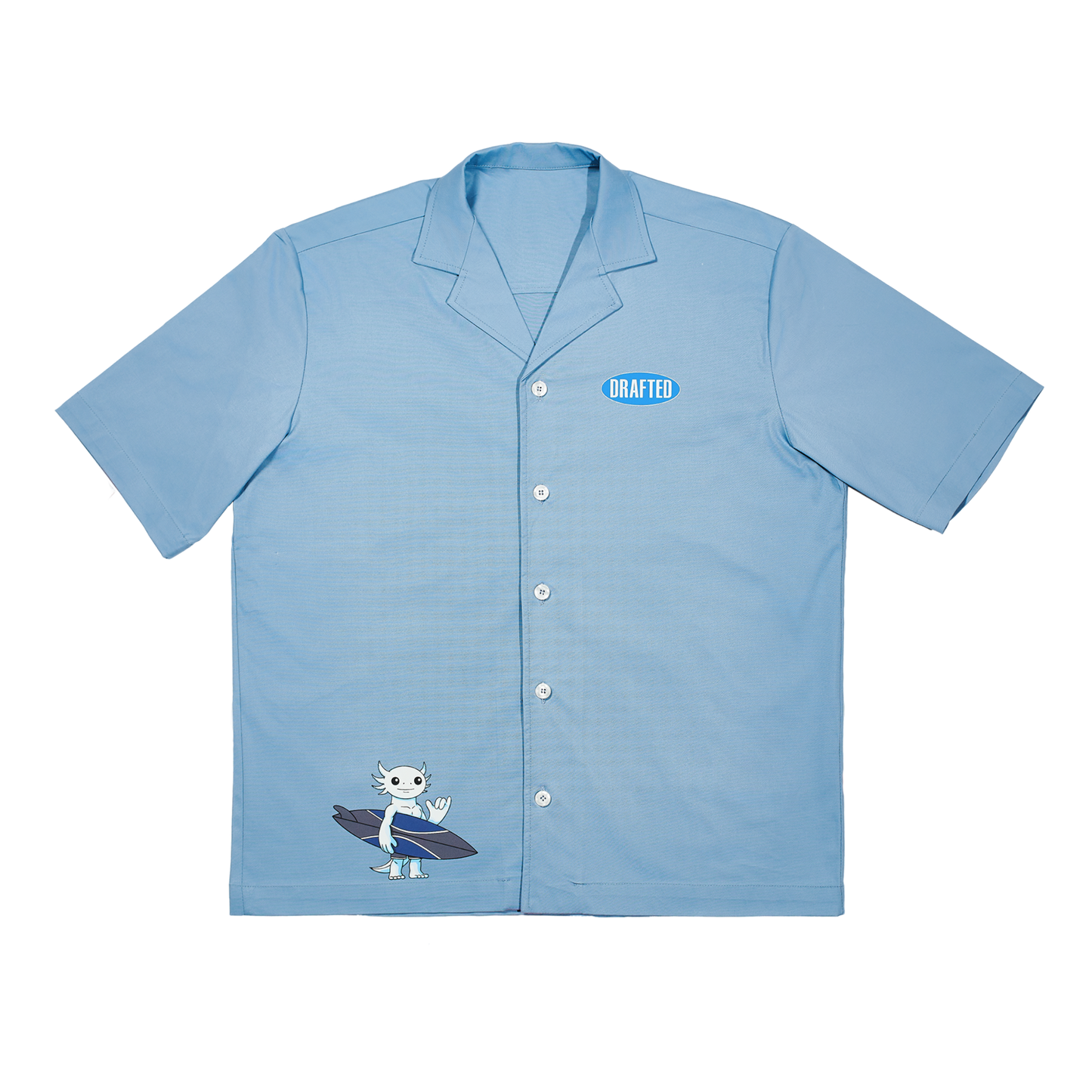 SHORT–SLEEVED SHIRT DRAFTED SURFER - GHIACCIO